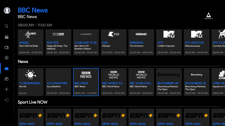 apollo tv epg