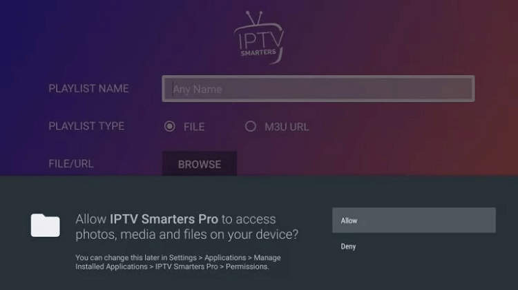 Accept IPTV Smarters Pro