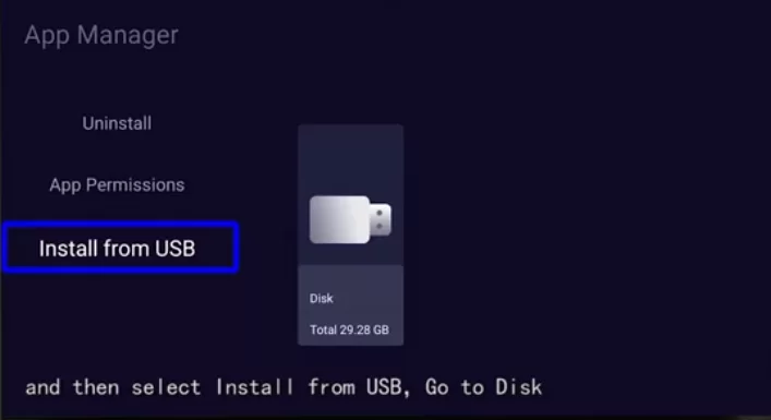 Choose Install from USB